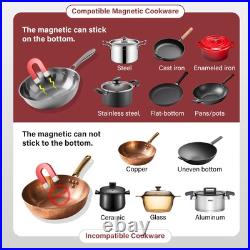 12in 1800W Commercial Induction Cooktop Powerful Electric Induction Burner 120V