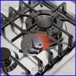 12in. Gas Cooktop in Stainless Steel 2 Sealed Burners Gas Stove 4000 BTUs Burner