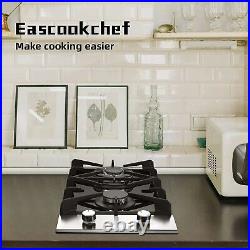 12in Kitchen Gas Cooktop 2burners Built-in Hob NG/LPG Tempered Glass Convertible