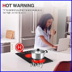 12inch Electric Radiant Cooktop Built-in 2 Burner 110V Electric Stove Top Touch