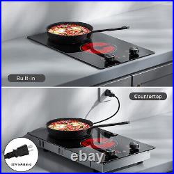 12inch Electric Radiant Cooktop Built-in 2 Burner 120V 1800W Electric Stove Top 12inch Electric Radiant Cooktop Built-in 2 Burner 120V 1800W Electric Stove Top