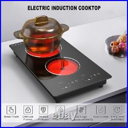 12inch Electric Radiant Cooktop Built-in 2 Burner 220V 3000W Electric Stove Top