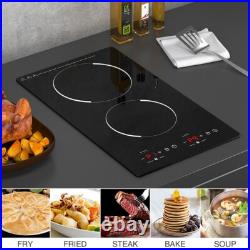 12inch Electric Radiant Cooktop Built-in 2 Burner 220V 3000W Electric Stove Top