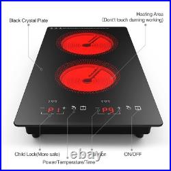 12inch Electric Radiant Cooktop Built-in 2 Burner 220V 3000W Electric Stove Top