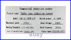 14 W 3500 Watt Commercial Induction Cooker, Stainless Steel