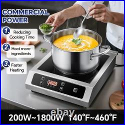 14 inch Commercial Electric Induction Cooktop Burner Induction Cooker 1800W