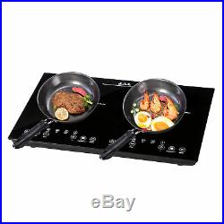 1800W 2 Induction Cooker Countertop Double Burner Cooktop Digital Touch Panel US