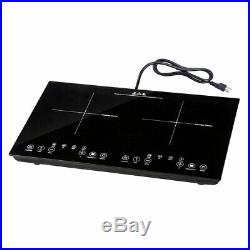 1800W Electric Dual Induction Cooker Countertop Double Burner Cooktop Digital To