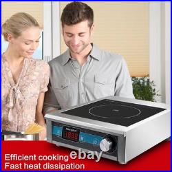 1800W Induction Cooktop Commercial Electric Stove Burner Hot Plate 18h Timer
