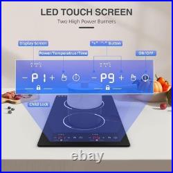 2 Burner Electric Induction Cooktop Built-in Electric Stove Top Touch 2300W 120V