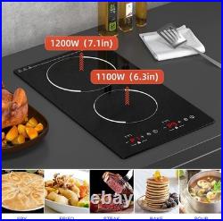 2 Burner Electric Induction Cooktop Built-in Electric Stove Top Touch 2300W 120V