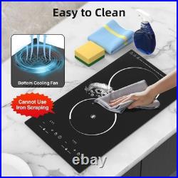 2 Burner Electric Induction Cooktop Built-in Electric Stove Top Touch 2300W 120V