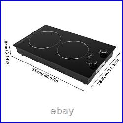 2-Burner Electric Induction Cooktop Stove Top Touch Control Child Lock 110V HOT