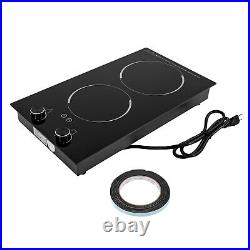 2-Burner Electric Induction Cooktop Stove Top Touch Control Child Lock 110V HOT