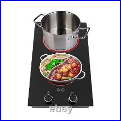 2-Burner Electric Induction Cooktop Stove Top Touch Control Child Lock 110V HOT