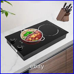 2-Burner Electric Induction Cooktop Stove Top Touch Control Child Lock 110V HOT