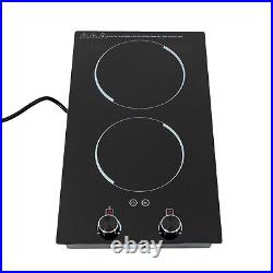 2-Burner Electric Induction Cooktop Stove Top Touch Control Child Lock 110V HOT