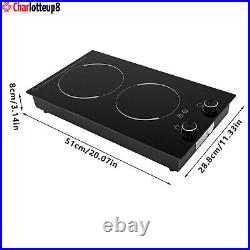 2-Burner Electric Induction Cooktop Stove Top Touch Control Child Lock 110V New