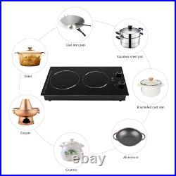 2-Burner Electric Induction Cooktop Stove Top Touch Control Child Lock 110V New 2-Burner Electric Induction Cooktop Stove Top Touch Control Child Lock 110V New