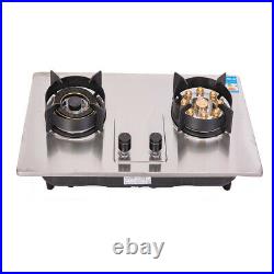 2 Burner Stove Cooktop 28 Built-in Stainless Steel Stove Propane Knob Control