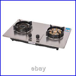 2 Burner Stove Cooktop 28 Built-in Stainless Steel Stove Propane Knob Control