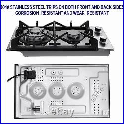 2-Burners Gas Cooktop 12in Eascookchef Tempered Glass NG/LPG Convertible New