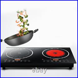 2 Burners Induction Cooktop Electric Hob Cook Top Stove Ceramic Cooktop 110V US