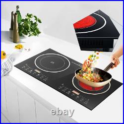 2 Burners Induction Cooktop Electric Hob Cook Top Stove Ceramic Cooktop 110V US