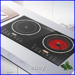 2 Burners Induction Cooktop Electric Hob Cook Top Stove Ceramic Cooktop 110V US