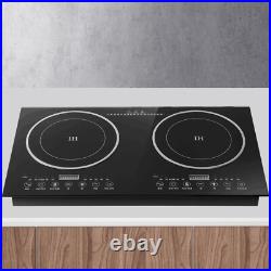 2 Burners Induction Cooktop Electric Hob Cook Top Stove Ceramic Cooktop 110V US