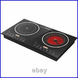 2 Burners Induction Cooktop Electric Hob Cook Top Stove Ceramic Cooktop 110V US