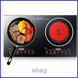 2 Burners Induction Cooktop Electric Hob Cook Top Stove Ceramic Cooktop 110V US