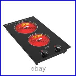 20 Electric Cooktop 2 Burners 2100W Built-in Electric Stove Top Plug-in Cooker