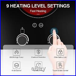 20 Electric Cooktop 2 Burners 2100W Built-in Electric Stove Top Plug-in Cooker