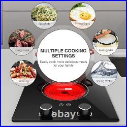 20 Electric Cooktop 2 Burners 2100W Built-in Electric Stove Top Plug-in Cooker