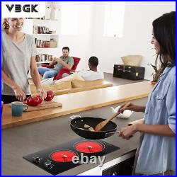 20 Electric Cooktop 2 Burners 2100W Built-in Electric Stove Top Plug-in Cooker