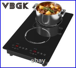 20 Electric Induction Cooktop Built-in Stove 2 Burners Cooker 2300W