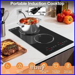 20 Electric Induction Cooktop Built-in Stove 2 Burners Cooker 2300W