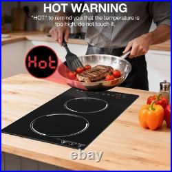 20 Electric Induction Cooktop Built-in Stove 2 Burners Cooker 2300W