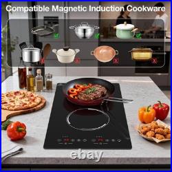 20 Electric Induction Cooktop Built-in Stove 2 Burners Cooker 2300W