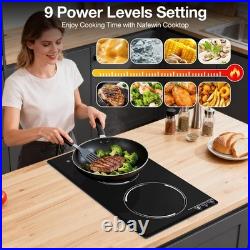 20 Electric Induction Cooktop Built-in Stove 2 Burners Cooker 2300W