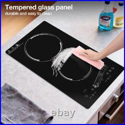 20 Electric Induction Cooktop Built-in Stove 2 Burners Cooker 2300W