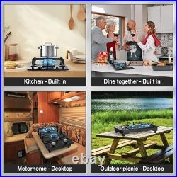 20 Gas Stove Top 2 Burner Propane Cooktop Portable Tempered Glass Gas Cooktop