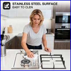 20 Inch Gas Cooktop 2 Burner Propane Stainless Steel Gas Stove NG/LPG Dual Fuel