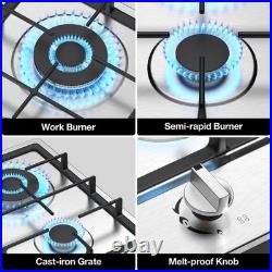 20 Inch Gas Cooktop 2 Burner Propane Stainless Steel Gas Stove NG/LPG Dual Fuel