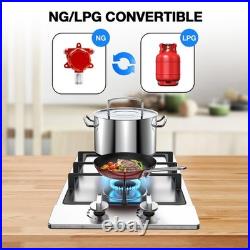 20 Inch Gas Cooktop 2 Burner Propane Stainless Steel Gas Stove NG/LPG Dual Fuel