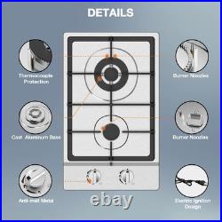 20 Inch Gas Cooktop 2 Burner Propane Stainless Steel Gas Stove NG/LPG Dual Fuel