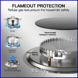 20 Inch Gas Cooktop 2 Burner Propane Stainless Steel Gas Stove NG/LPG Dual Fuel