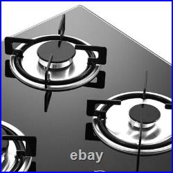 20x23 4 Burner Gas Cooktop Stove Tempered Glass Built-In LPG/NG Countertop Hob