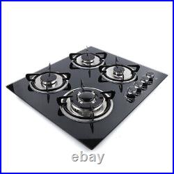 20x23 4 Burner Gas Cooktop Stove Tempered Glass Built-In LPG/NG Countertop Hob